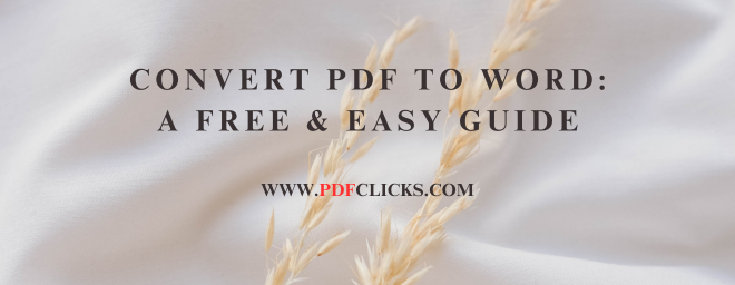 Convert PDF to Word: A Simple Free & Easy Guide | PDFclicks